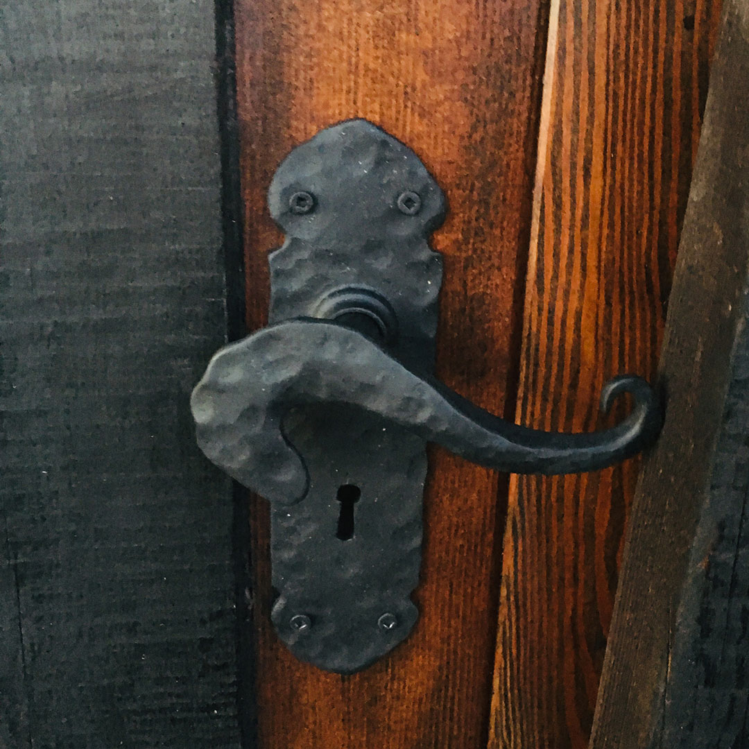 Black iron door hardware