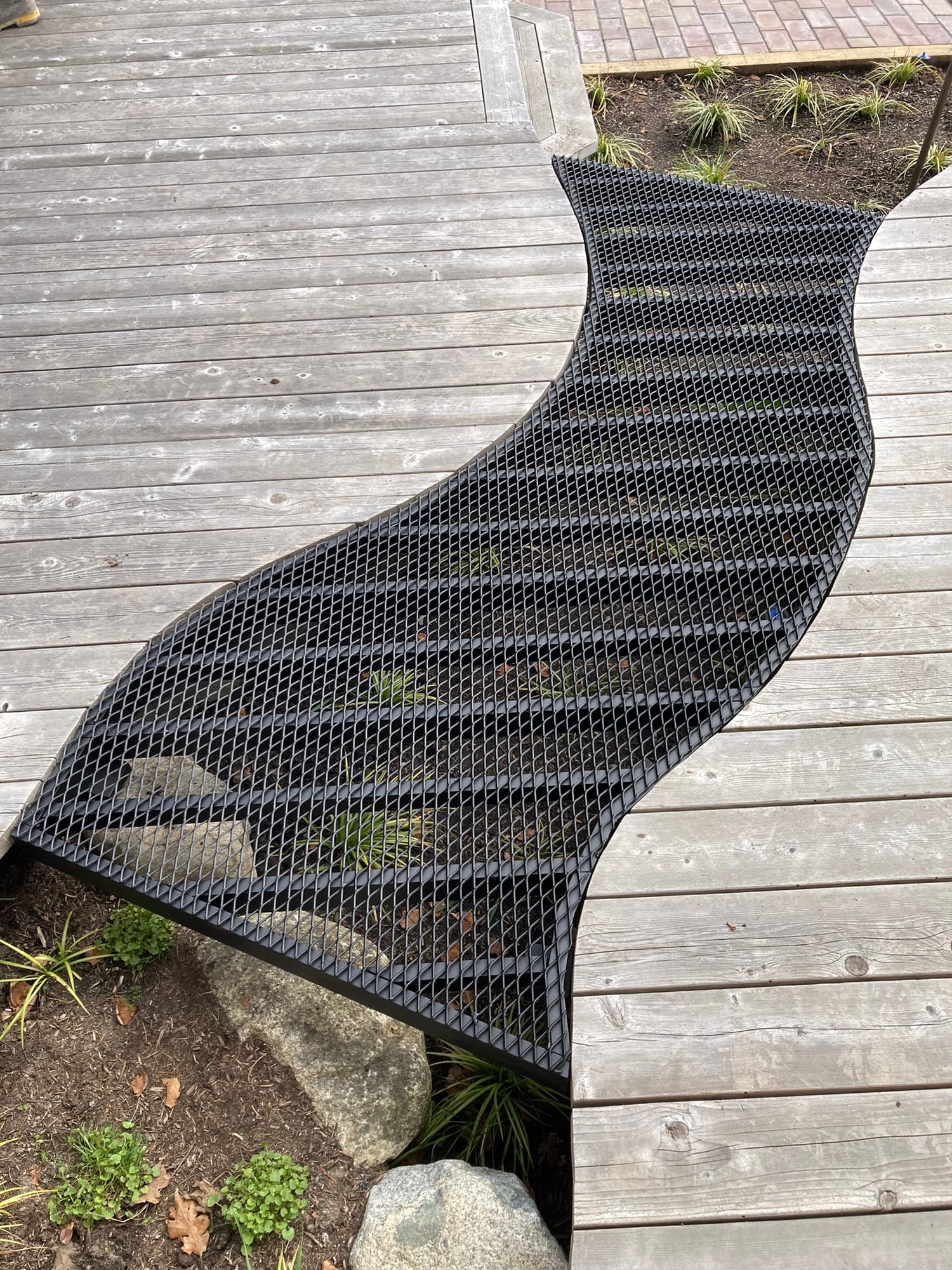 Custom metal path grating