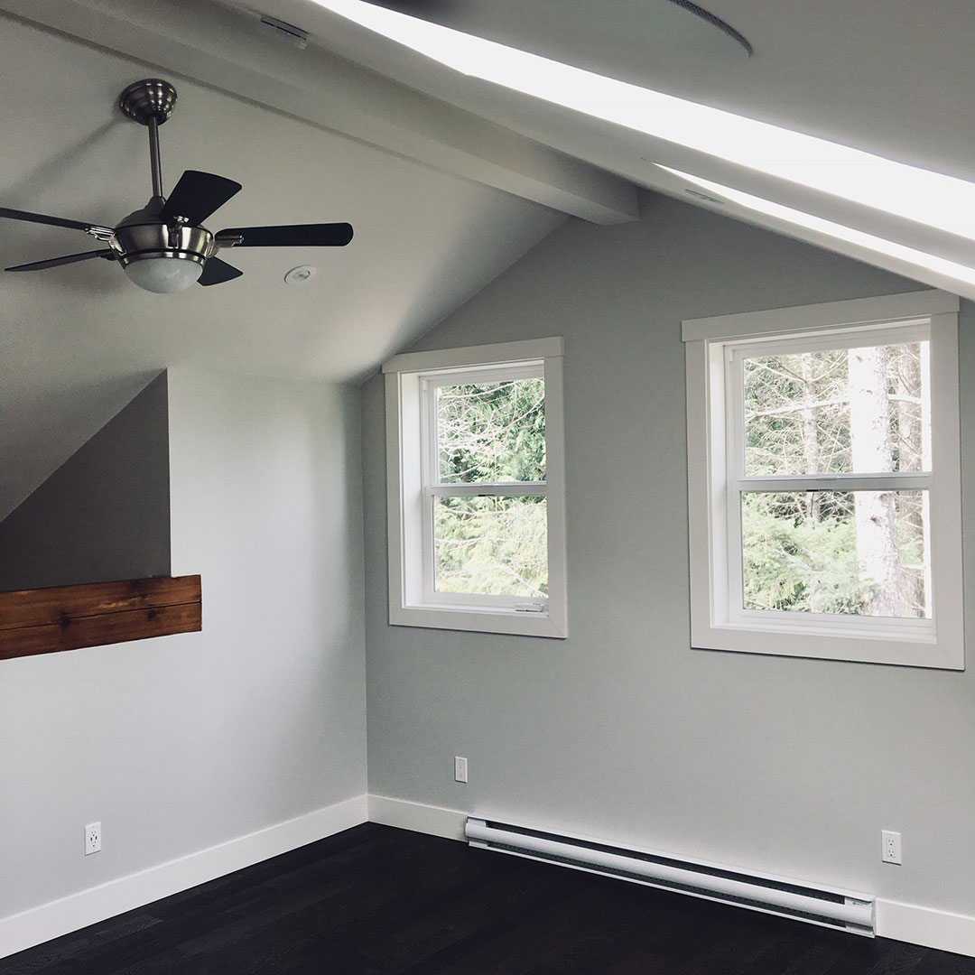 Bright area with ceiling fan